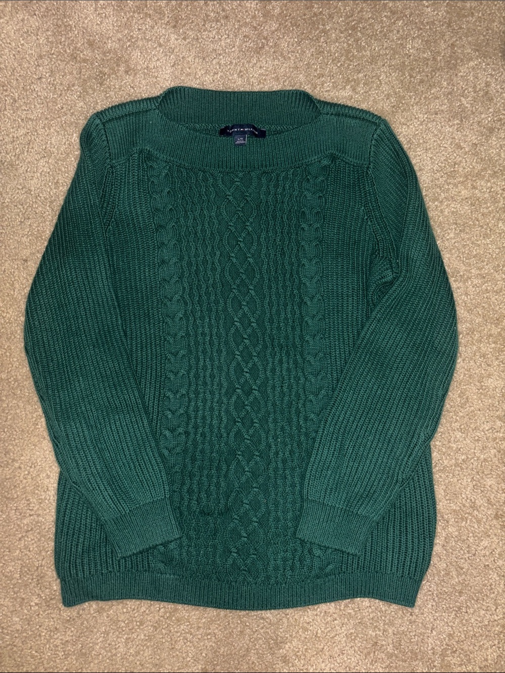 Vintage Tommy Hilfiger Christmas Cable-Knit Crewneck Sweater